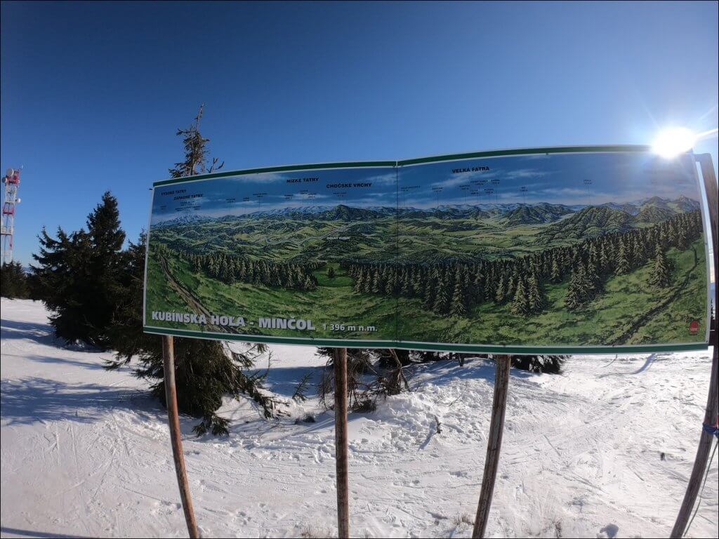 szczyt kubińskiej holi - panorama tatr i fatry z Kubińskiej holi, narty na słowacji z Katowic